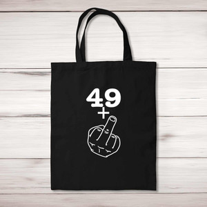 29+, 39+, 49+ or 59+ Middle Finger - Rude Tote Bags - Slightly Disturbed