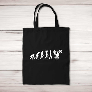 Evolution Of A Trials Bike Rider - Novelty Tote Bags - Slightly Disturbed