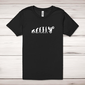 Evolution Of A Trials Bike Rider - Novelty Adult T-Shirt - Slightly Disturbed