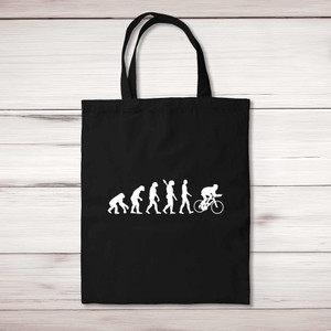 Evolution Of A Cyclist - Novelty Tote Bags - Slightly Disturbed
