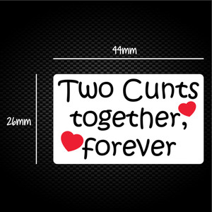 Two Cunts Together, Forever - Rude Sticker Packs - Slightly Disturbed - Image 1 of 1