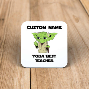 Personalised Yoda Best Teacher - Novelty Coaster - Slightly Disturbed - Image 1 of 1