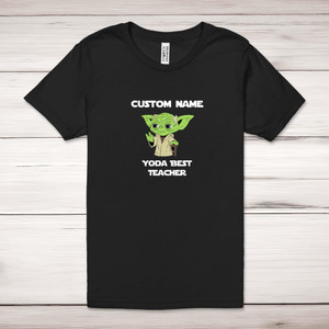 Personalised Yoda Best Teacher - Novelty Adult T-Shirt - Slightly Disturbed