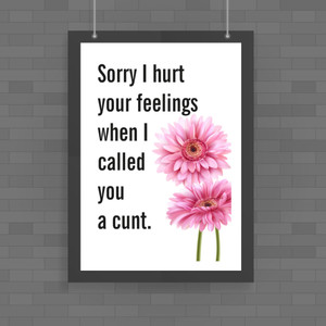 Sorry I Hurt Your Feelings - Rude Posters - Slightly Disturbed - Image 1 of 1