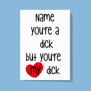 Personalised Swearing You're A - Rude Greeting Card - Slightly Disturbed - Image 1 of 3