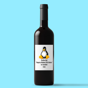 The Box Said Requires Windows 95 So I Installed Linux - Geeky Wine/Beer Labels - Slightly Disturbed - Image 1 of 1