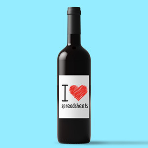 I Love Spreadsheets - Geeky Wine/Beer Labels - Slightly Disturbed - Image 1 of 1