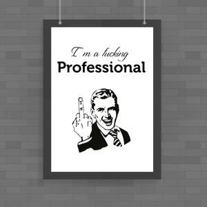 I'm A Fucking Professional - Rude Posters - Slightly Disturbed - Image 1 of 1