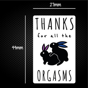 Thanks For All The Orgasms - Rude Sticker Packs - Slightly Disturbed - Image 1 of 1