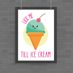 Lick Me Till Ice Cream - Rude Posters - Slightly Disturbed - Image 1 of 1