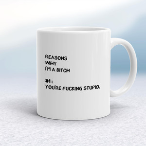 Reasons Why I'm A Bitch - Rude Mugs - Slightly Disturbed - Image 1 of 18