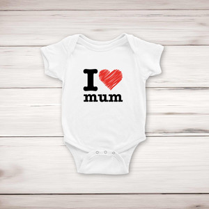 I Heart Mum - Novelty Babygrows & Sleepsuits - Slightly Disturbed - Image 1 of 4