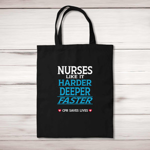 Nurses Like It Harder - Novelty Tote Bags - Slightly Disturbed