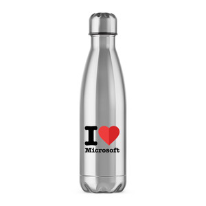 I Love Microsoft - Geeky Water Bottles - Slightly Disturbed - Image 1 of 6