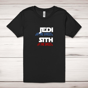 Jedi On the Streets - Geeky Adult T-Shirts - Slightly Disturbed - Image 1 of 10
