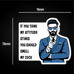 Attitude Stinks Smell My Cock - Rude Sticker Packs - Slightly Disturbed - Image 1 of 1
