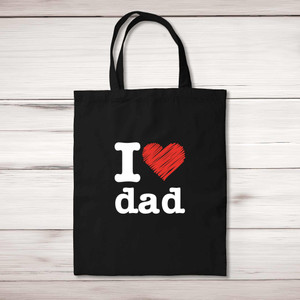 I Heart Dad - Novelty Tote Bags - Slightly Disturbed
