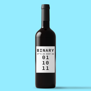 Binary 1 2 3 - Geeky Wine/Beer Labels - Slightly Disturbed - Image 1 of 1