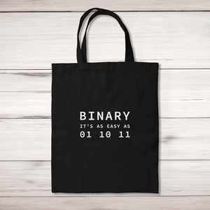 Binary 1 2 3 - Geeky Tote Bags - Slightly Disturbed