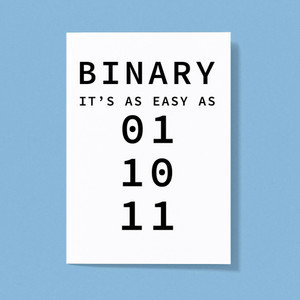 Binary 1 2 3 - Geeky Greeting Cards - Slightly Disturbed - Image 1 of 1