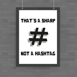 Sharp Not Hashtag - Novelty Posters - Slightly Disturbed - Image 1 of 1