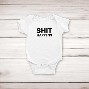 Shit Happens - Rude Babygrows & Sleepsuits - Slightly Disturbed - Image 1 of 4