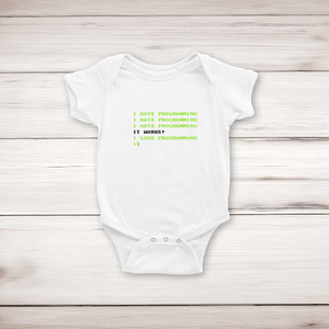 Love Programming - Geeky Babygrows & Sleepsuits - Slightly Disturbed - Image 1 of 2