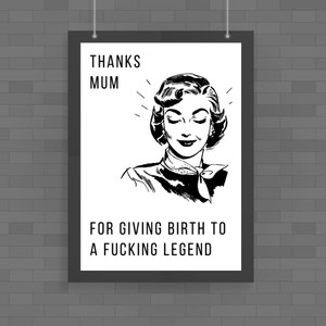 Thanks Mum - Rude Posters - Slightly Disturbed - Image 1 of 1