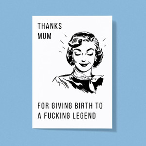 Thanks Mum - Rude Greeting Cards - Slightly Disturbed - Image 1 of 1