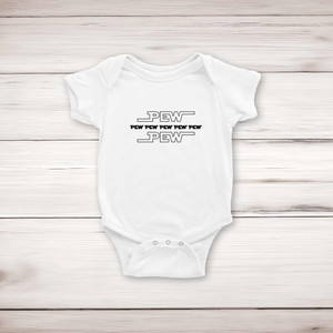 Pew Pew - Geeky Babygrows & Sleepsuits - Slightly Disturbed - Image 1 of 4