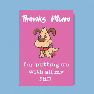 Thanks Mum - All My Shit - Rude Greeting Cards - Slightly Disturbed - Image 1 of 1