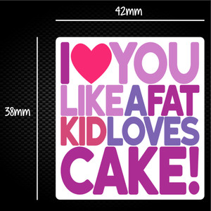 Fat Kid Loves Cake - Novelty Sticker Packs - Slightly Disturbed - Image 1 of 1