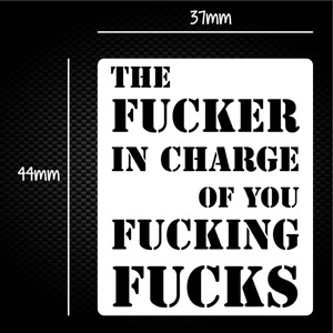Fucker In Charge - Rude Sticker Packs - Slightly Disturbed - Image 1 of 1