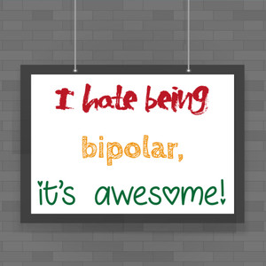 I Hate Being Bipolar - Rude Posters - Slightly Disturbed - Image 1 of 1