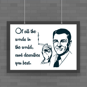 Cunt Describes You Best - Rude Posters - Slightly Disturbed - Image 1 of 1