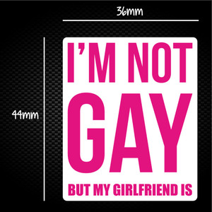 Not Gay But My Girlfriend Is - Rude Sticker Packs - Slightly Disturbed - Image 1 of 1
