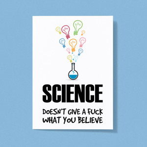 Science Doesn't Give A Fuck - Rude Greeting Cards - Slightly Disturbed - Image 1 of 1