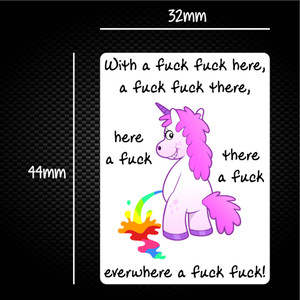 With A Fuck Fuck Here - Rude Sticker Packs - Slightly Disturbed - Image 1 of 1