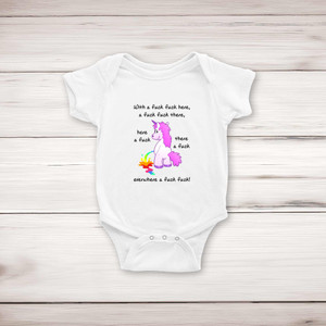 With A Fuck Fuck Here - Rude Babygrows & Sleepsuits - Slightly Disturbed - Image 1 of 4