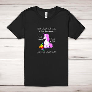 With A Fuck Fuck Here - Rude Adult T-Shirts - Slightly Disturbed - Image 1 of 12