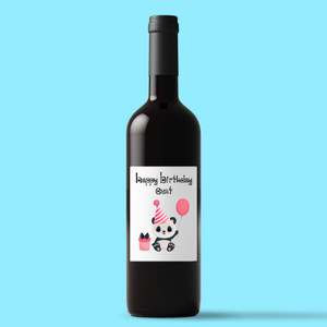 Happy Birthday Cunt - Panda - Rude Wine/Beer Labels - Slightly Disturbed - Image 1 of 1