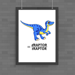 Velociraptor - Geeky Posters - Slightly Disturbed - Image 1 of 1