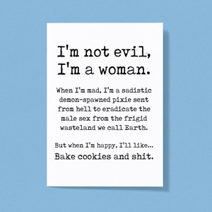 I'm Not Evil - Rude Greeting Cards - Slightly Disturbed - Image 1 of 1