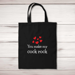 You Make My Cock Rock - Rude Tote Bags - Slightly Disturbed - Image 1 of 4