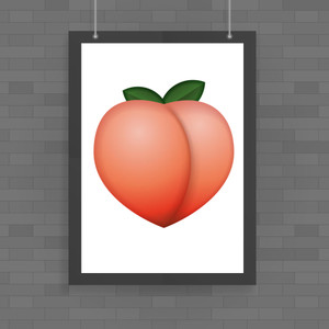 Peach Emoji - Rude Posters - Slightly Disturbed - Image 1 of 1