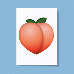 Peach Emoji - Rude Greeting Cards - Slightly Disturbed - Image 1 of 1