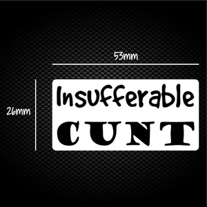 Insufferable Cunt - Rude Sticker Packs - Slightly Disturbed - Image 1 of 1