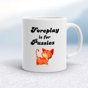Foreplay Is For Pussies - Rude Mugs - Slightly Disturbed - Image 1 of 16