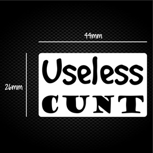 Useless Cunt - Rude Sticker Packs - Slightly Disturbed - Image 1 of 1