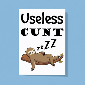 Useless Cunt - Rude Greeting Cards - Slightly Disturbed - Image 1 of 1